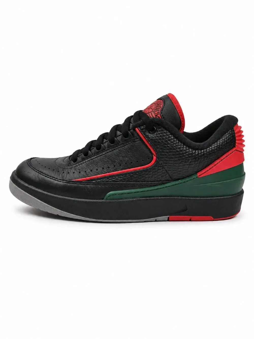 Nike Air Jordan 2 Retro Low Christmas Black Red Green Size 6Y Sneakers